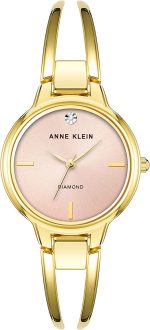 Anne Klein Women's Genuine Diamond Dial Open Bangle Watch
